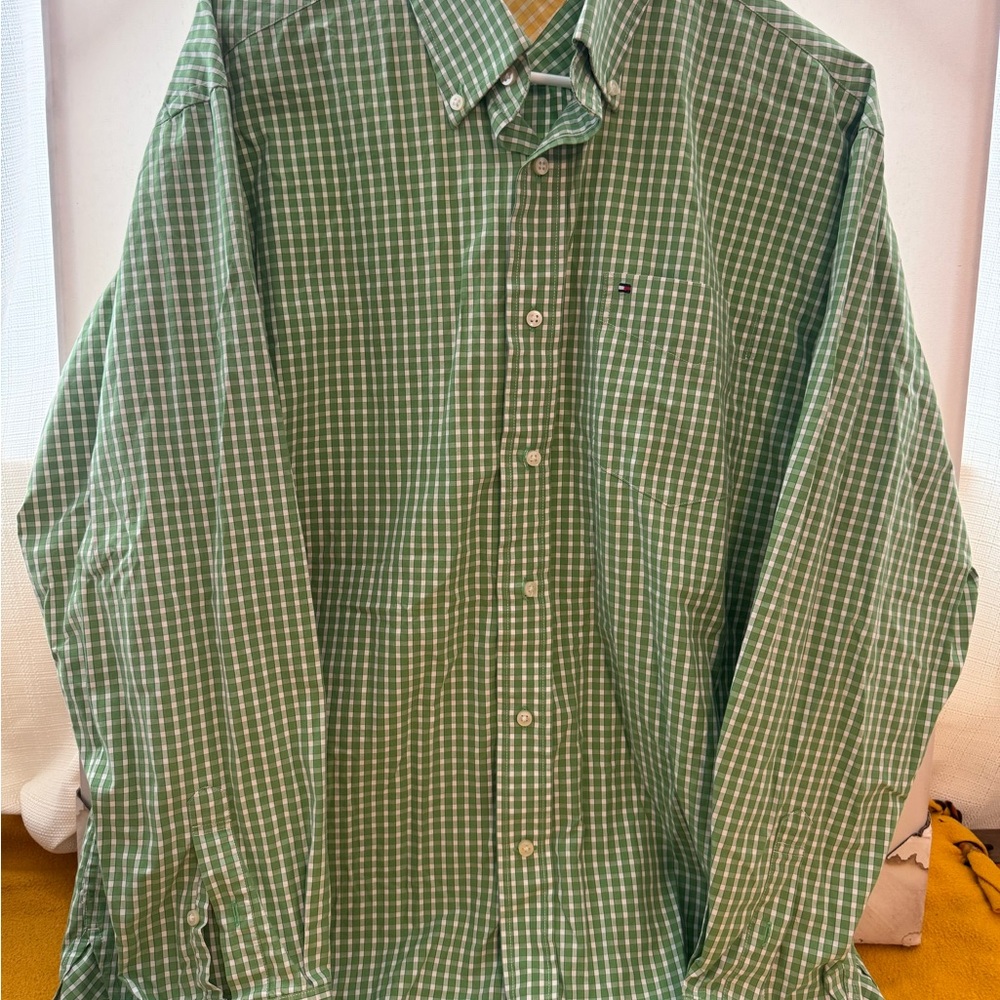 Tommy Hilfiger Green Gingham button down Casual Shirt